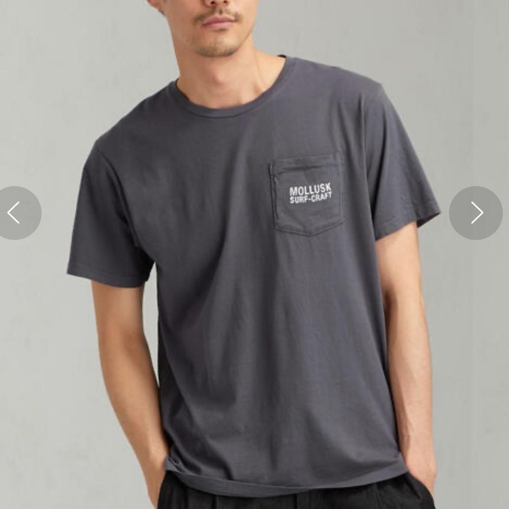 Mollusk Men's Gray Surfer Graphic Tee - Small
